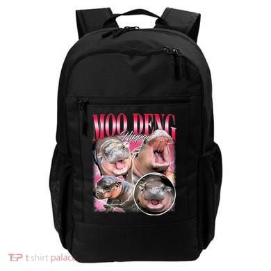 Funny Baby Pygmy Hippo Moodeng Backpack