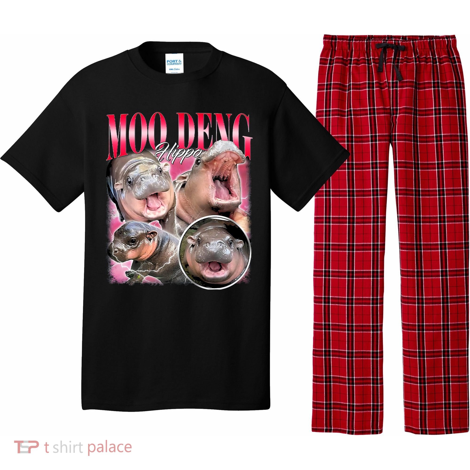 Funny Baby Pygmy Hippo Moodeng Pajama Set