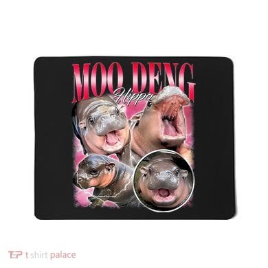 Funny Baby Pygmy Hippo Moodeng Mousepad