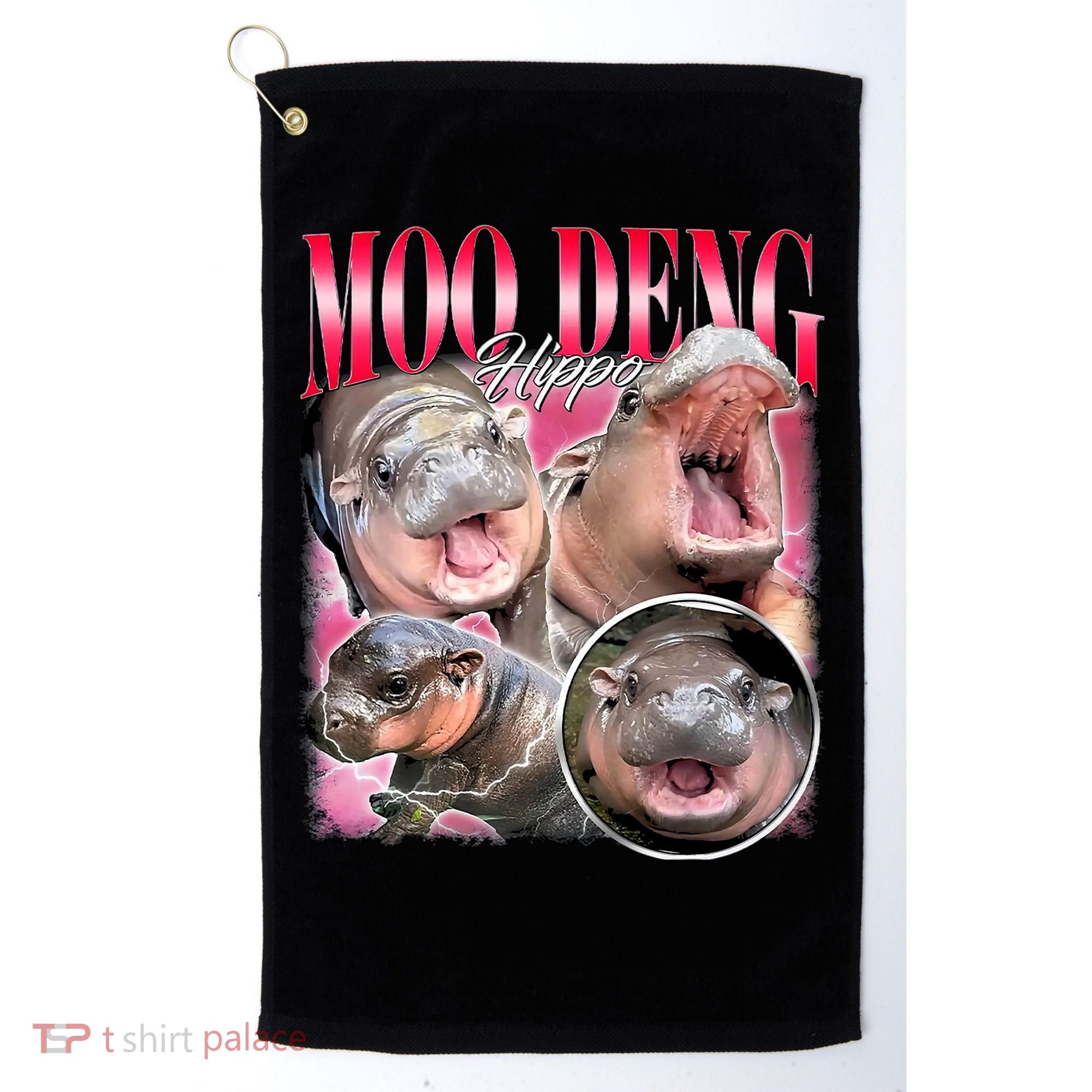 Funny Baby Pygmy Hippo Moodeng Golf Towel