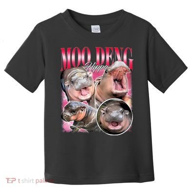 Funny Baby Pygmy Hippo Moodeng Toddler T-Shirt
