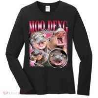 Funny Baby Pygmy Hippo Moodeng Women's Long Sleeve Shirt thumb 0