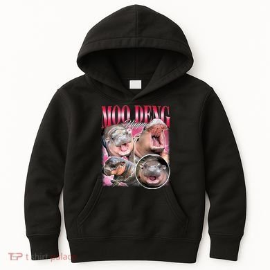 Funny Baby Pygmy Hippo Moodeng Kids Hoodie