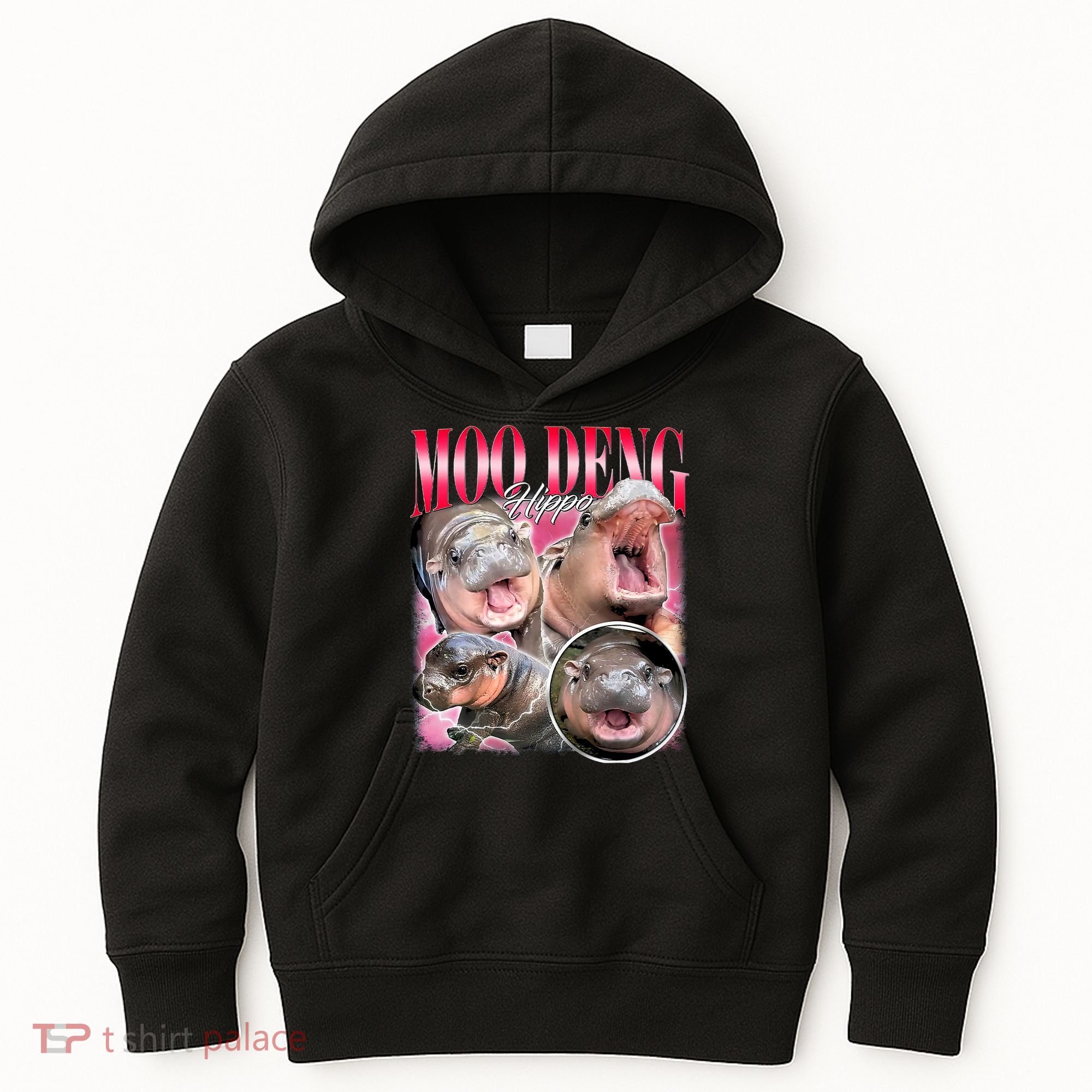 Funny Baby Pygmy Hippo Moodeng Kids Hoodie
