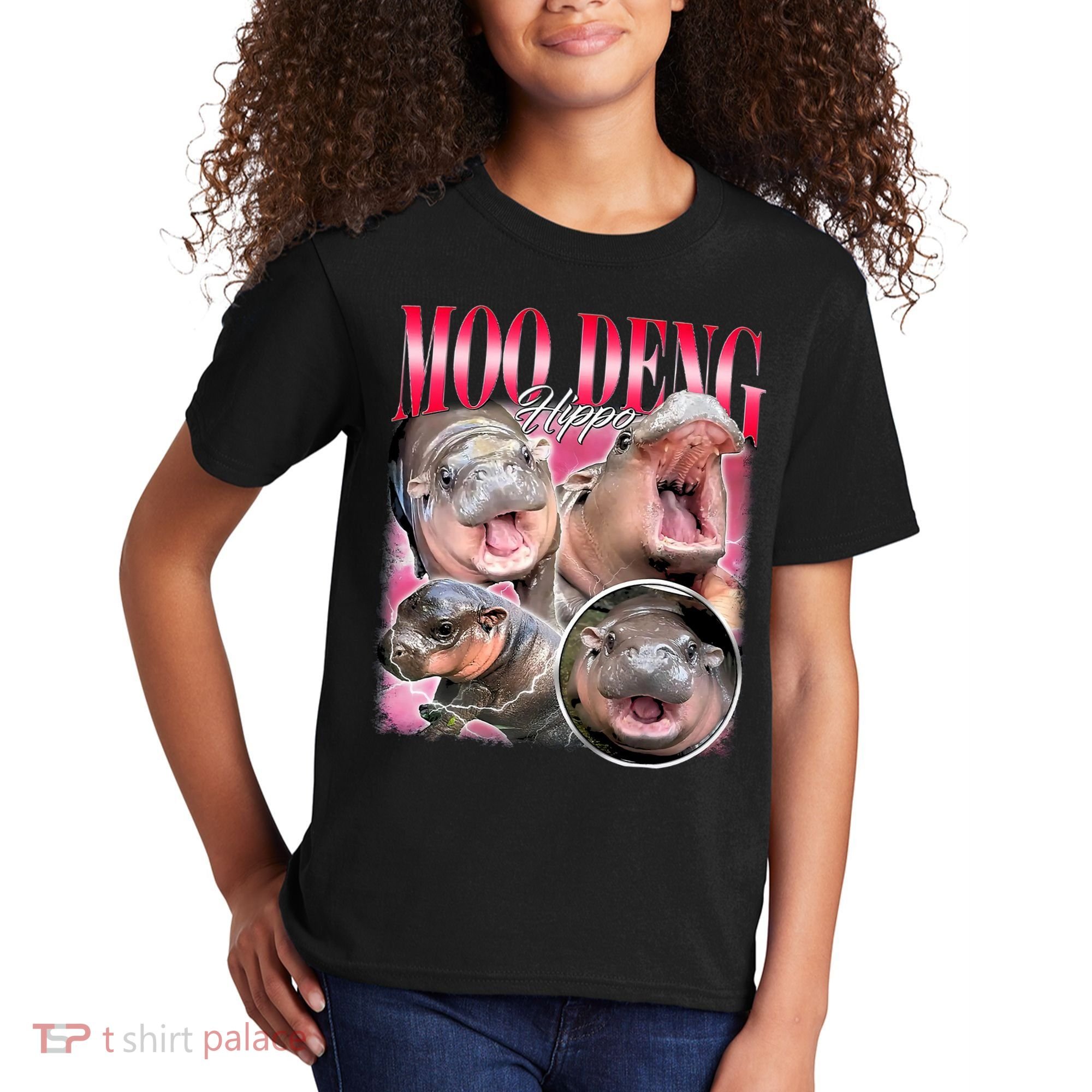 Funny Baby Pygmy Hippo Moodeng Kids T-Shirt