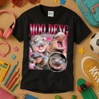 Funny Baby Pygmy Hippo Moodeng Kids T-Shirt thumb 3