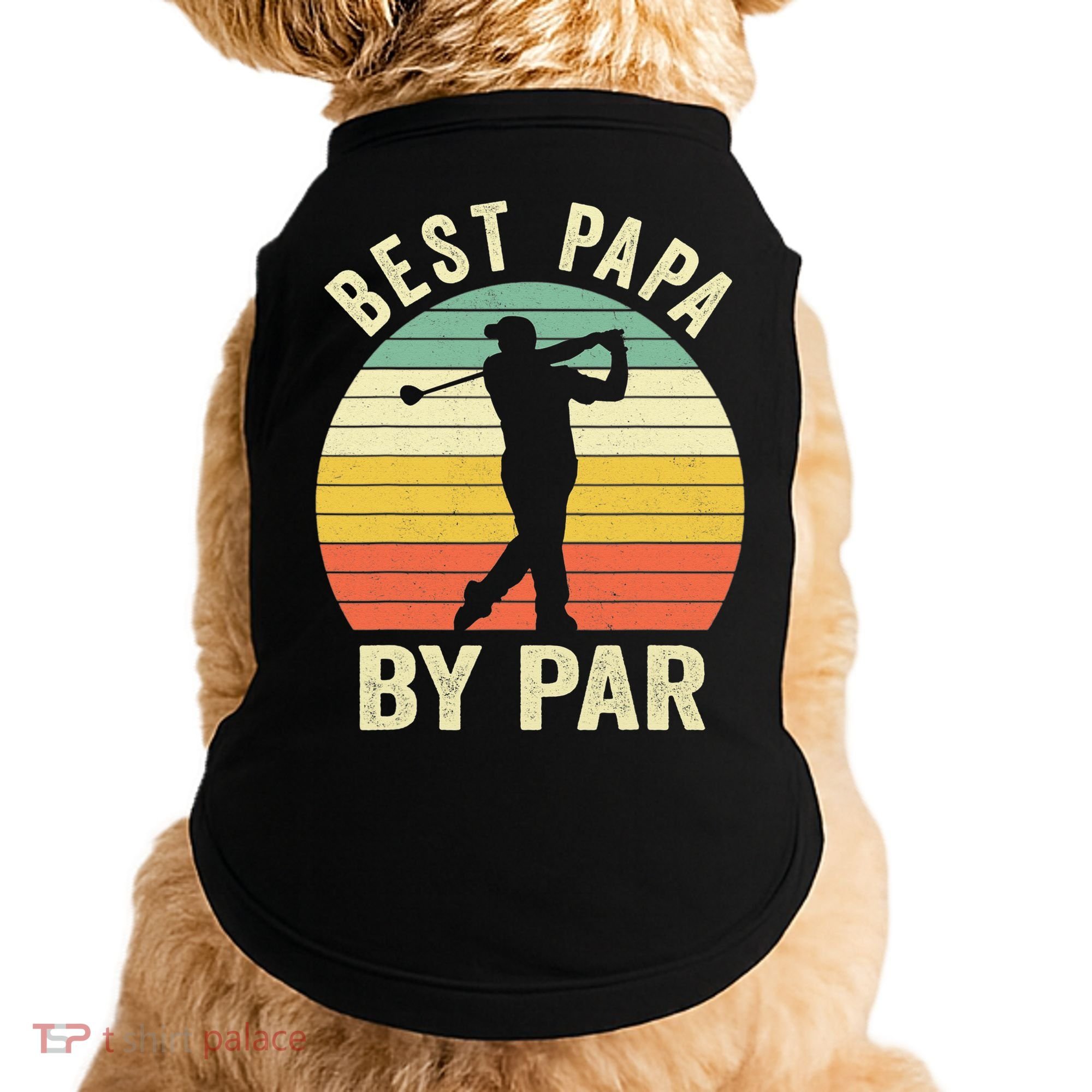 Funny Best Papa By Par Father's Day Golf Gift Doggie Tank