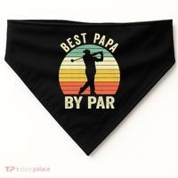 Funny Best Papa By Par Father's Day Golf Gift USA-Made Doggie Bandana thumb 0