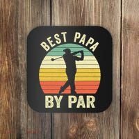Funny Best Papa By Par Father's Day Golf Gift Coaster thumb 0