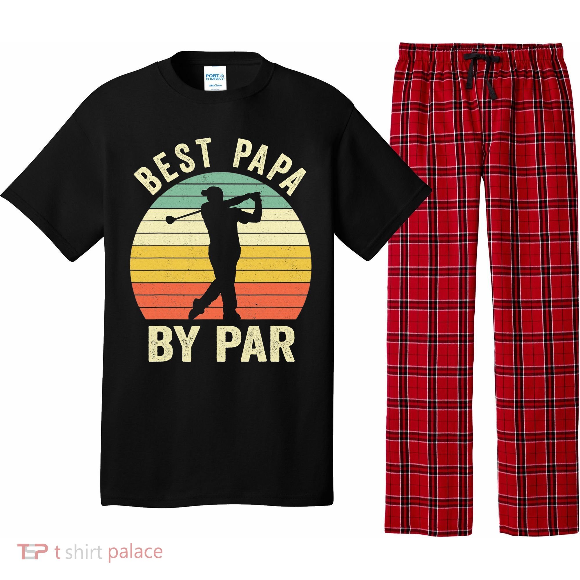 Funny Best Papa By Par Father's Day Golf Gift Pajama Set