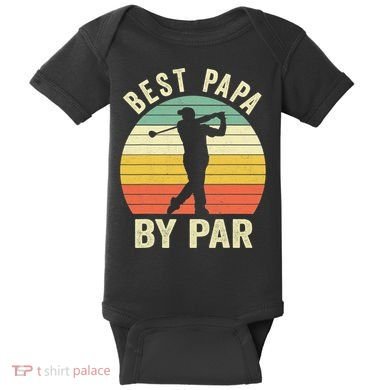 Funny Best Papa By Par Father's Day Golf Gift Baby Bodysuit