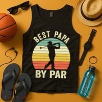 Funny Best Papa By Par Father's Day Golf Gift Tank Top thumb 4