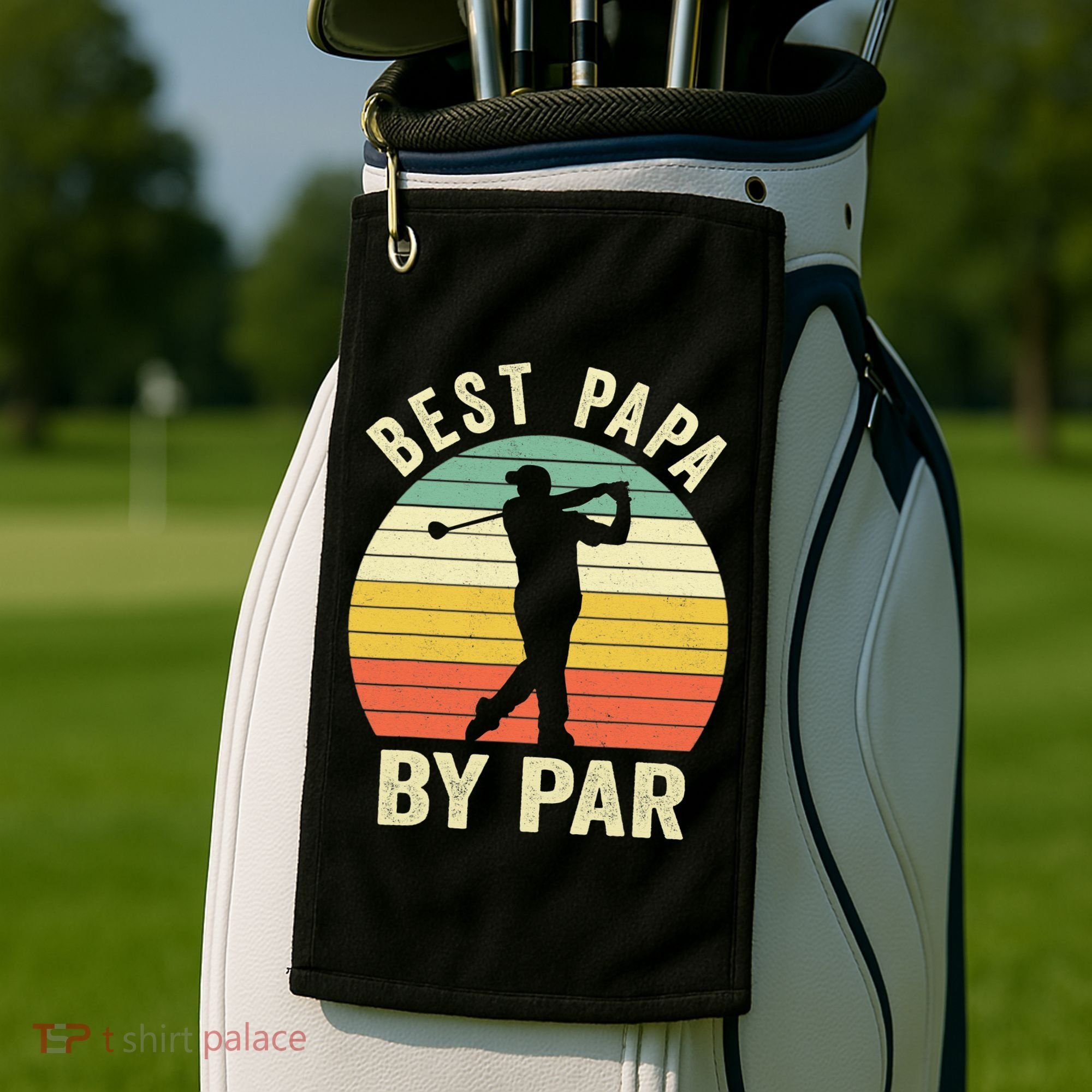 Funny Best Papa By Par Father's Day Golf Gift Golf Towel