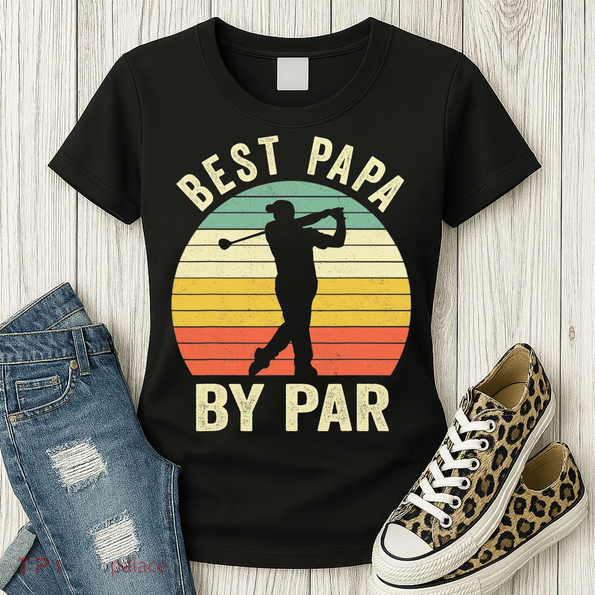 Funny Best Papa By Par Father's Day Golf Gift Women's T-Shirt