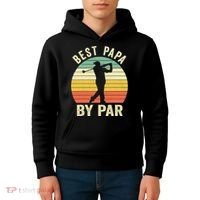 Funny Best Papa By Par Father's Day Golf Gift Kids Hoodie thumb 4