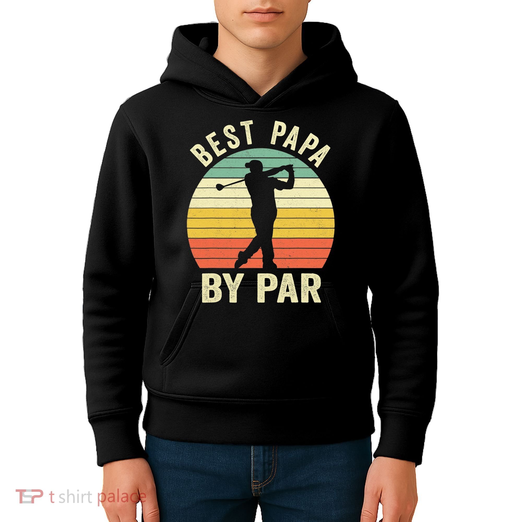 Funny Best Papa By Par Father's Day Golf Gift Kids Hoodie