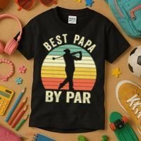 Funny Best Papa By Par Father's Day Golf Gift Kids T-Shirt thumb 3
