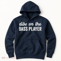 Funny Bass Player Wife Dibs On The Bass Player Hoodie thumb 0