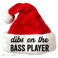 Funny Bass Player Wife Dibs On The Bass Player Santa Hat thumb 0