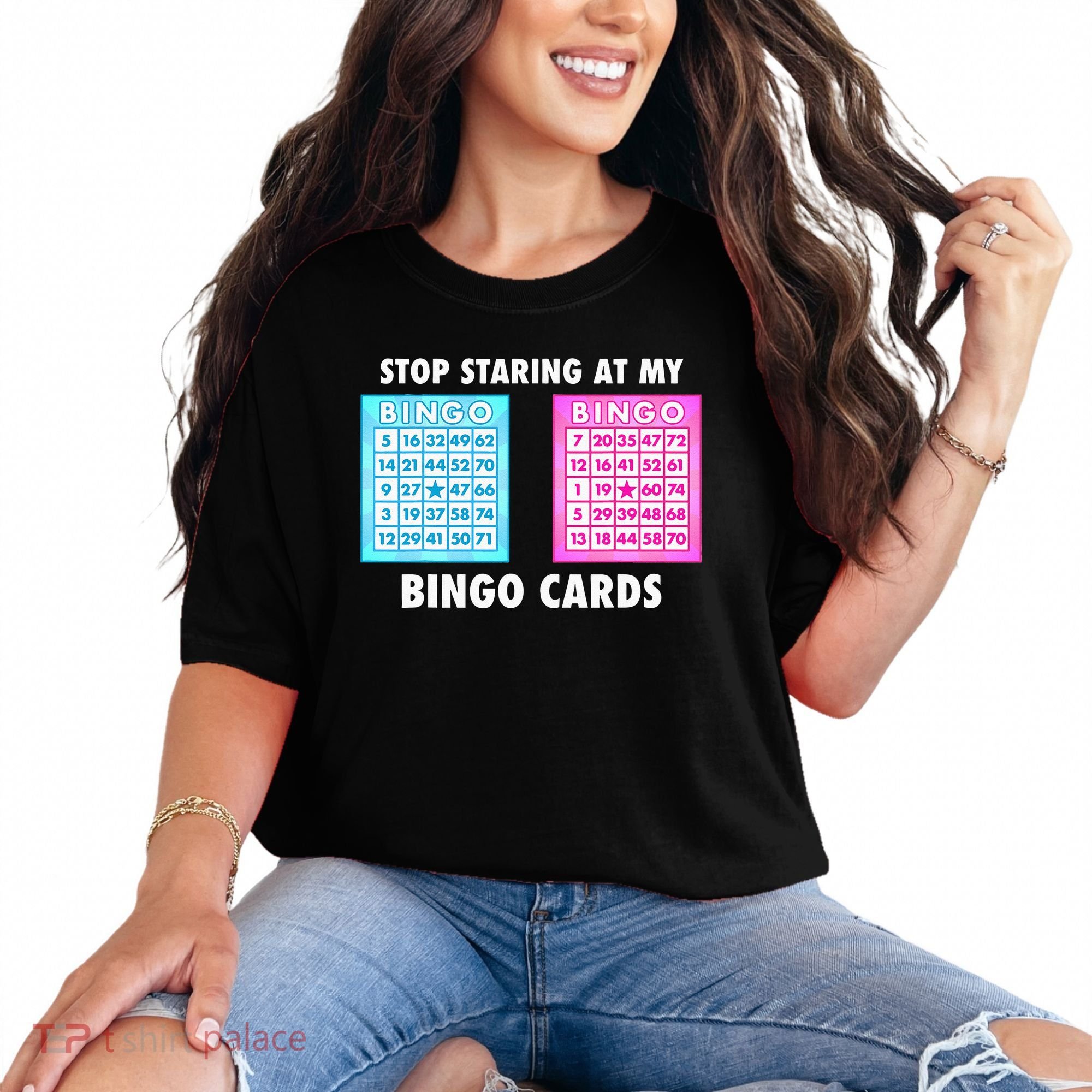 Funny Bingo Queen Stop Staring At My Bingo Cards Comfort Colors T-Shirt
