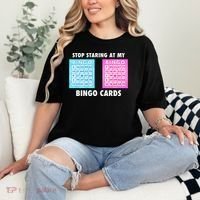 Funny Bingo Queen Stop Staring At My Bingo Cards Comfort Colors T-Shirt thumb 2