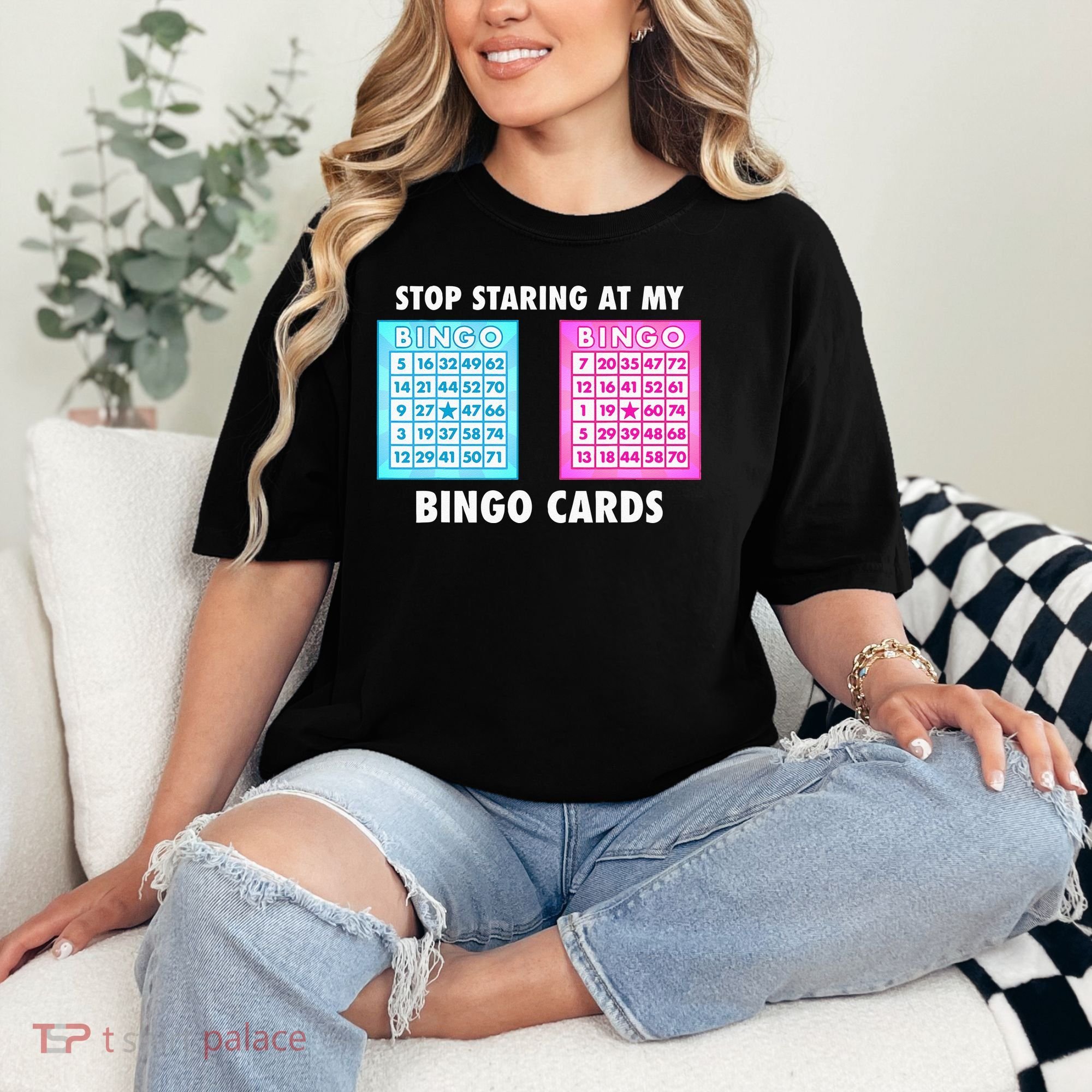 Funny Bingo Queen Stop Staring At My Bingo Cards Comfort Colors T-Shirt