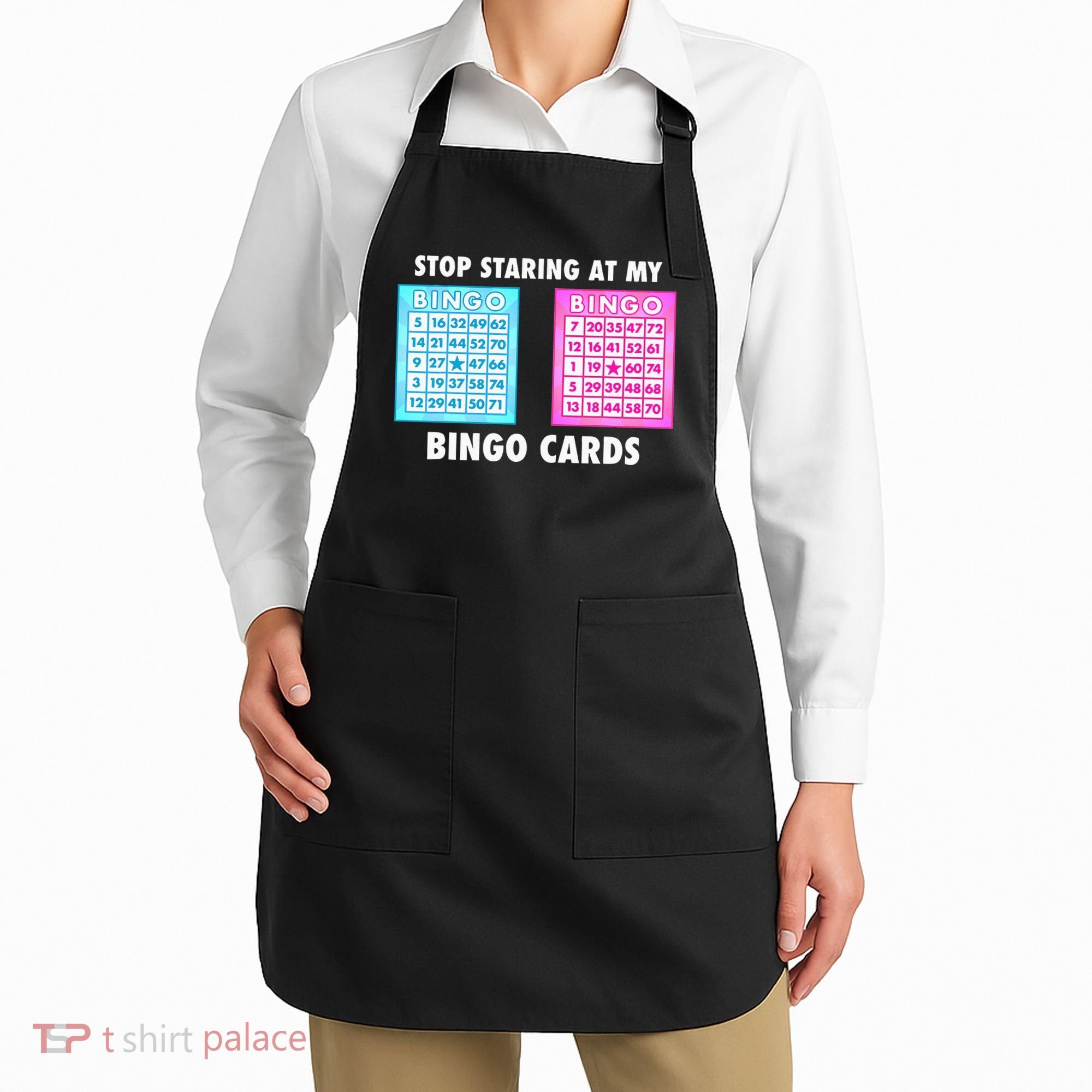 Funny Bingo Queen Stop Staring At My Bingo Cards Apron