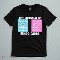 Funny Bingo Queen Stop Staring At My Bingo Cards T-Shirt thumb 5