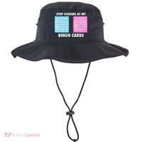 Funny Bingo Queen Stop Staring At My Bingo Cards Bucket Hat thumb 0
