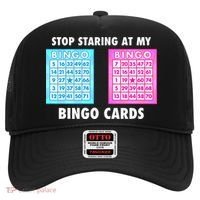 Funny Bingo Queen Stop Staring At My Bingo Cards Hat thumb 0