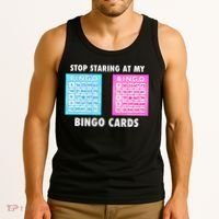 Funny Bingo Queen Stop Staring At My Bingo Cards Tank Top thumb 3
