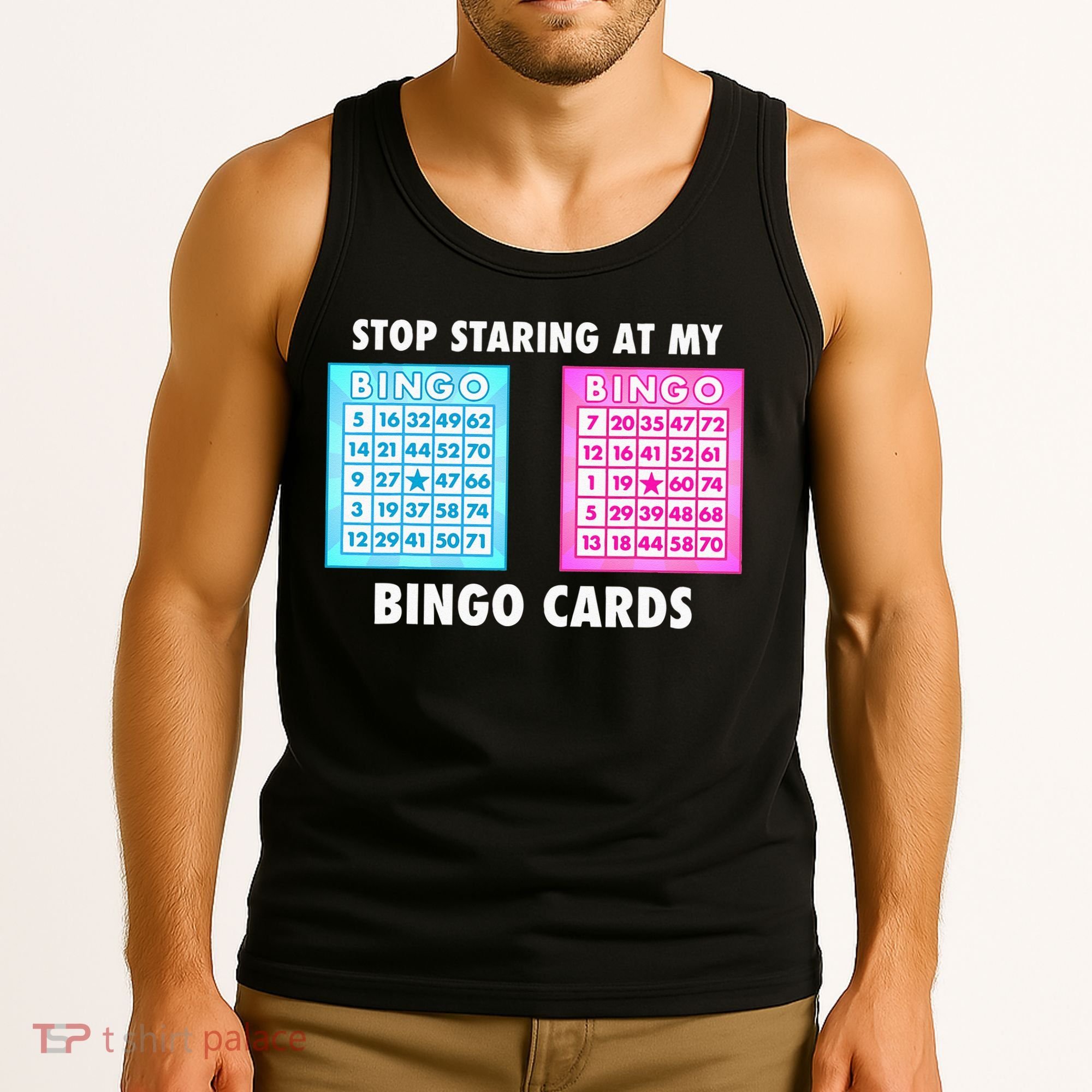 Funny Bingo Queen Stop Staring At My Bingo Cards Tank Top