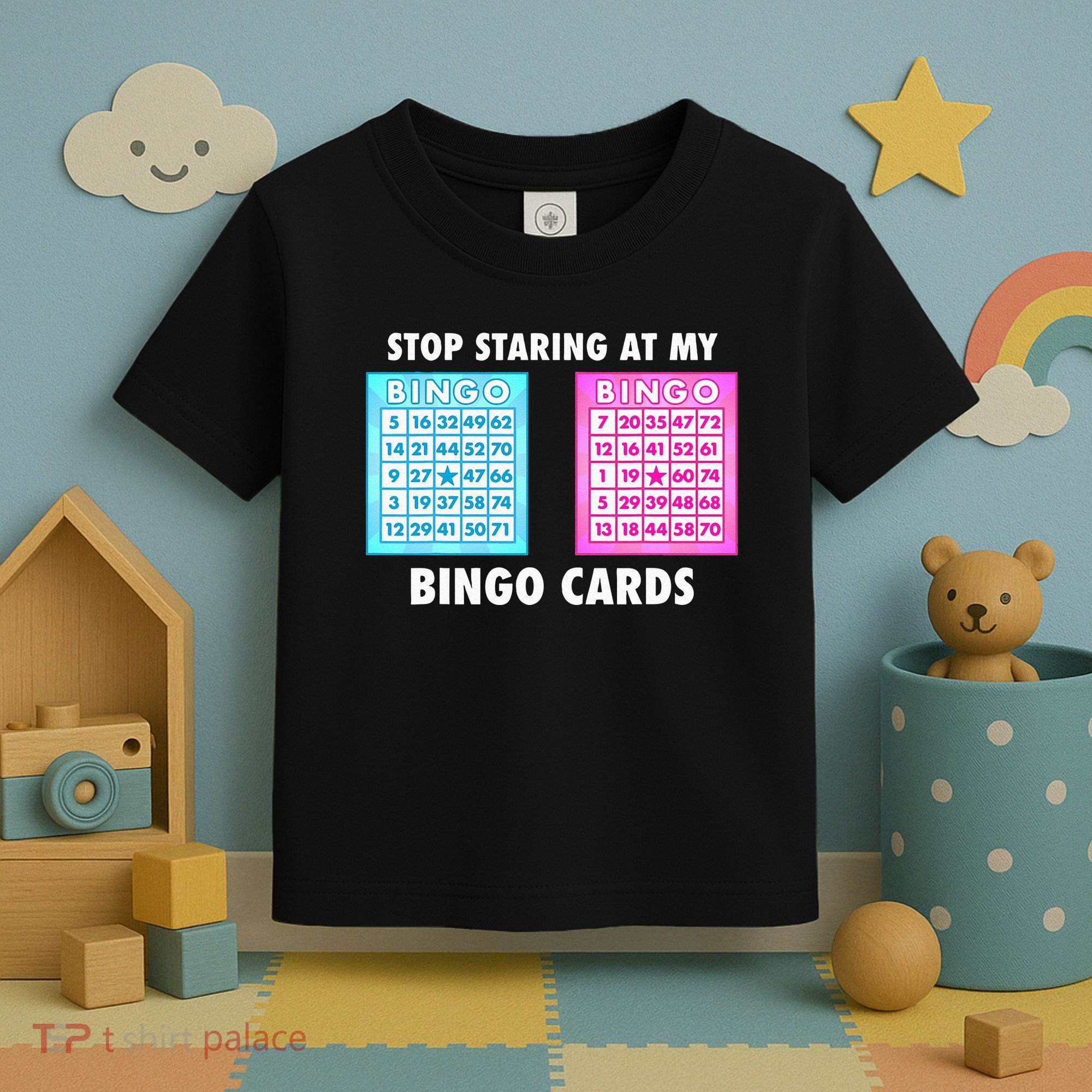 Funny Bingo Queen Stop Staring At My Bingo Cards Toddler T-Shirt