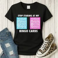 Funny Bingo Queen Stop Staring At My Bingo Cards Women's T-Shirt thumb 3
