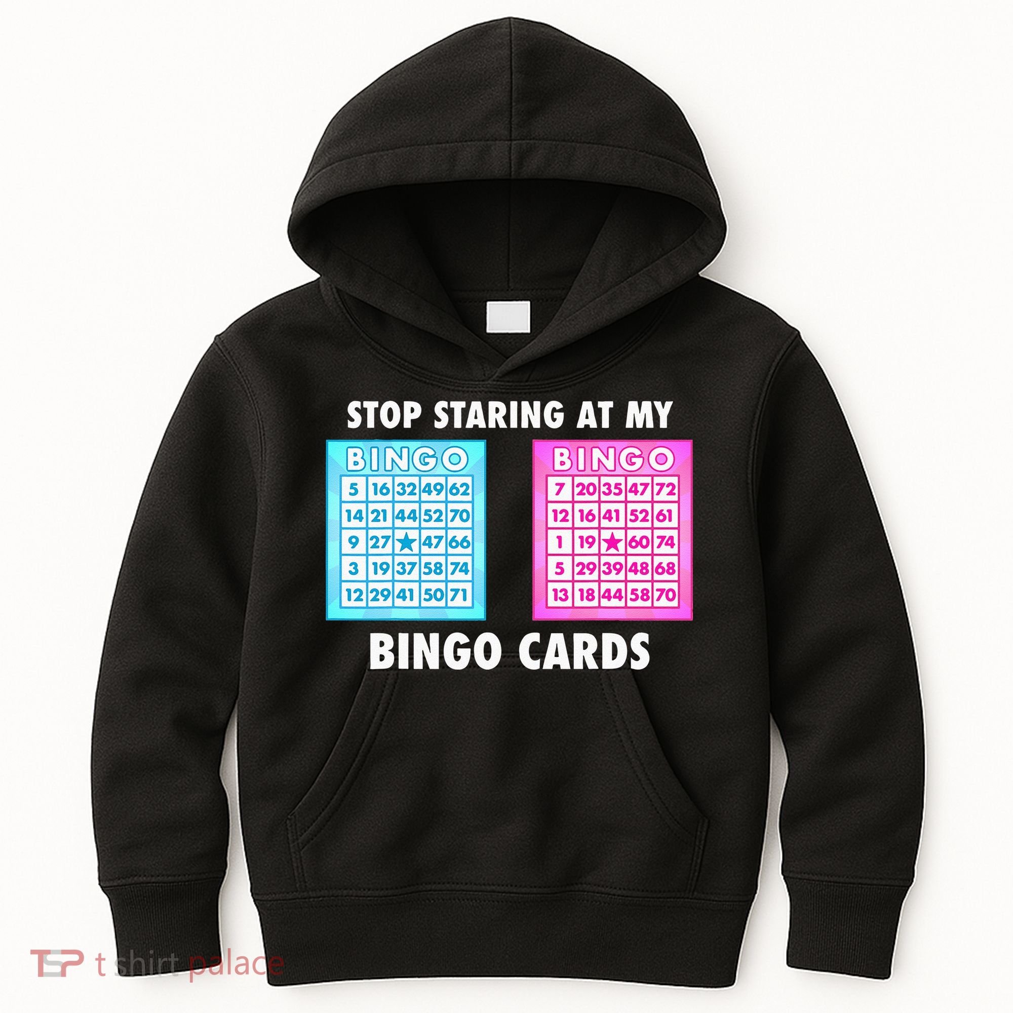 Funny Bingo Queen Stop Staring At My Bingo Cards Kids Hoodie