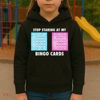 Funny Bingo Queen Stop Staring At My Bingo Cards Kids Hoodie thumb 3