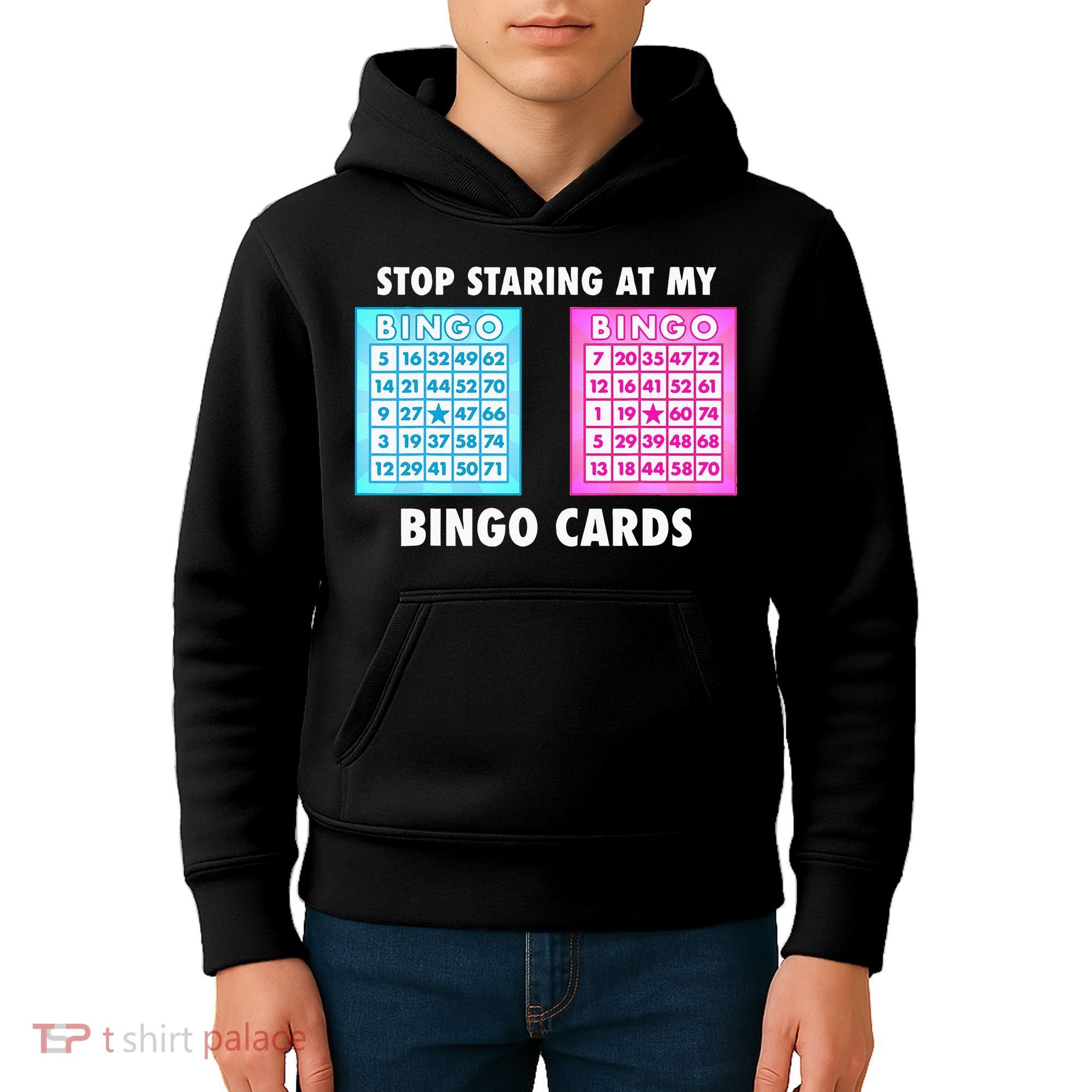 Funny Bingo Queen Stop Staring At My Bingo Cards Kids Hoodie