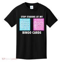 Funny Bingo Queen Stop Staring At My Bingo Cards Kids T-Shirt thumb 0