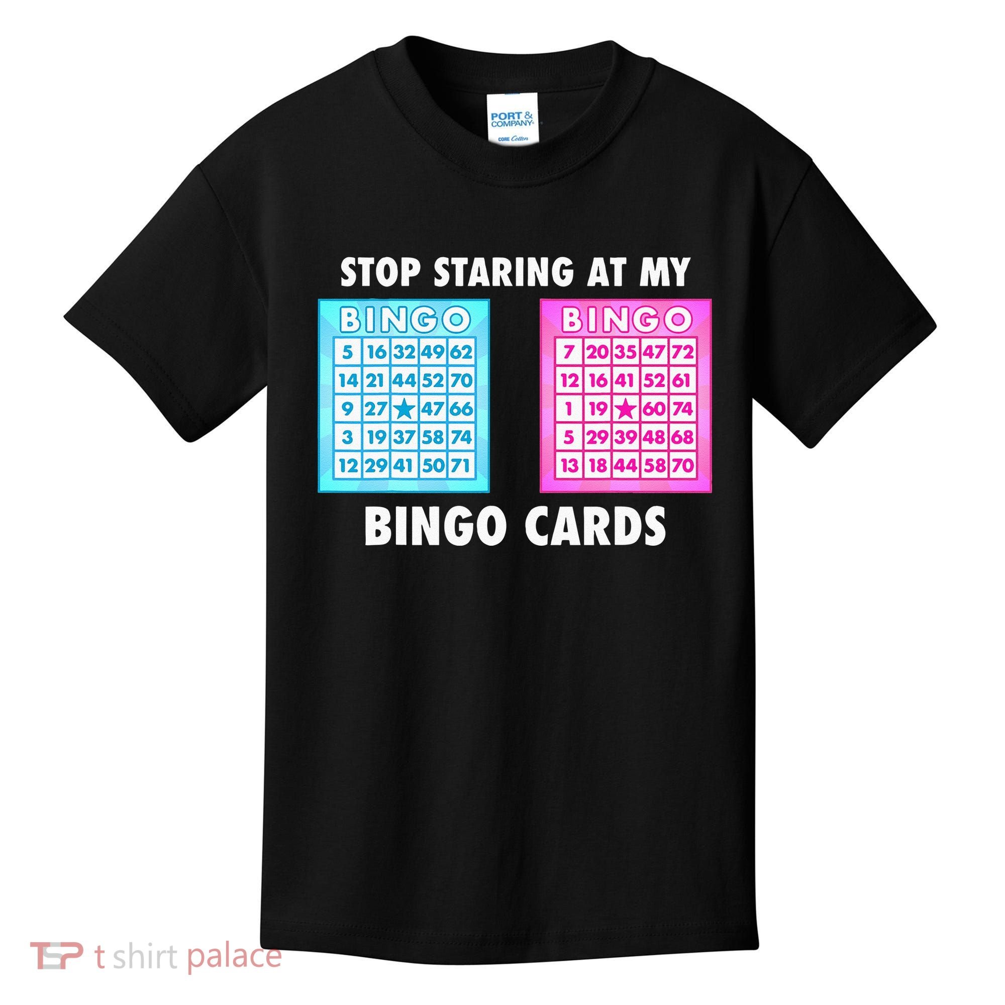 Funny Bingo Queen Stop Staring At My Bingo Cards Kids T-Shirt