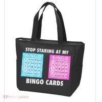 Funny Bingo Queen Stop Staring At My Bingo Cards Tote Bag thumb 3