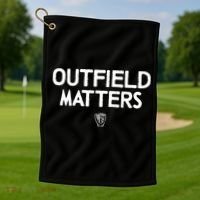 Funny Baseball Quote Outfield Matters Outfielders Golf Towel thumb 1
