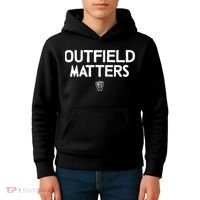 Funny Baseball Quote Outfield Matters Outfielders Kids Hoodie thumb 4