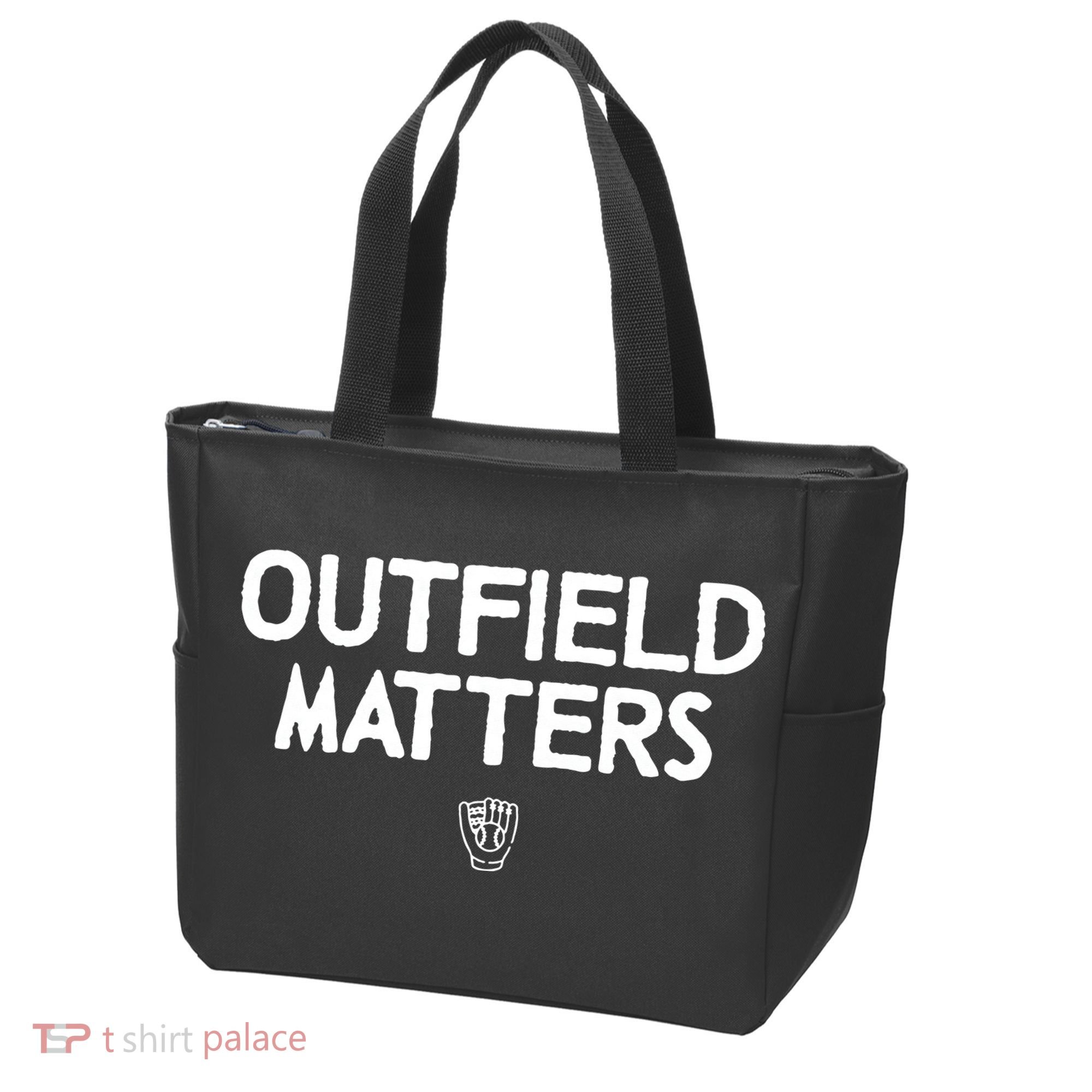 Funny Baseball Quote Outfield Matters Outfielders Tote Bag
