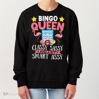 Funny Bingo Queen Bingo Flamingo Mothers Day Women's Sweatshirt thumb 0