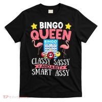 Funny Bingo Queen Bingo Flamingo Mothers Day T-Shirt thumb 0