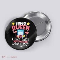 Funny Bingo Queen Bingo Flamingo Mothers Day Button thumb 0