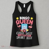 Funny Bingo Queen Bingo Flamingo Mothers Day Women's Tank Top thumb 3