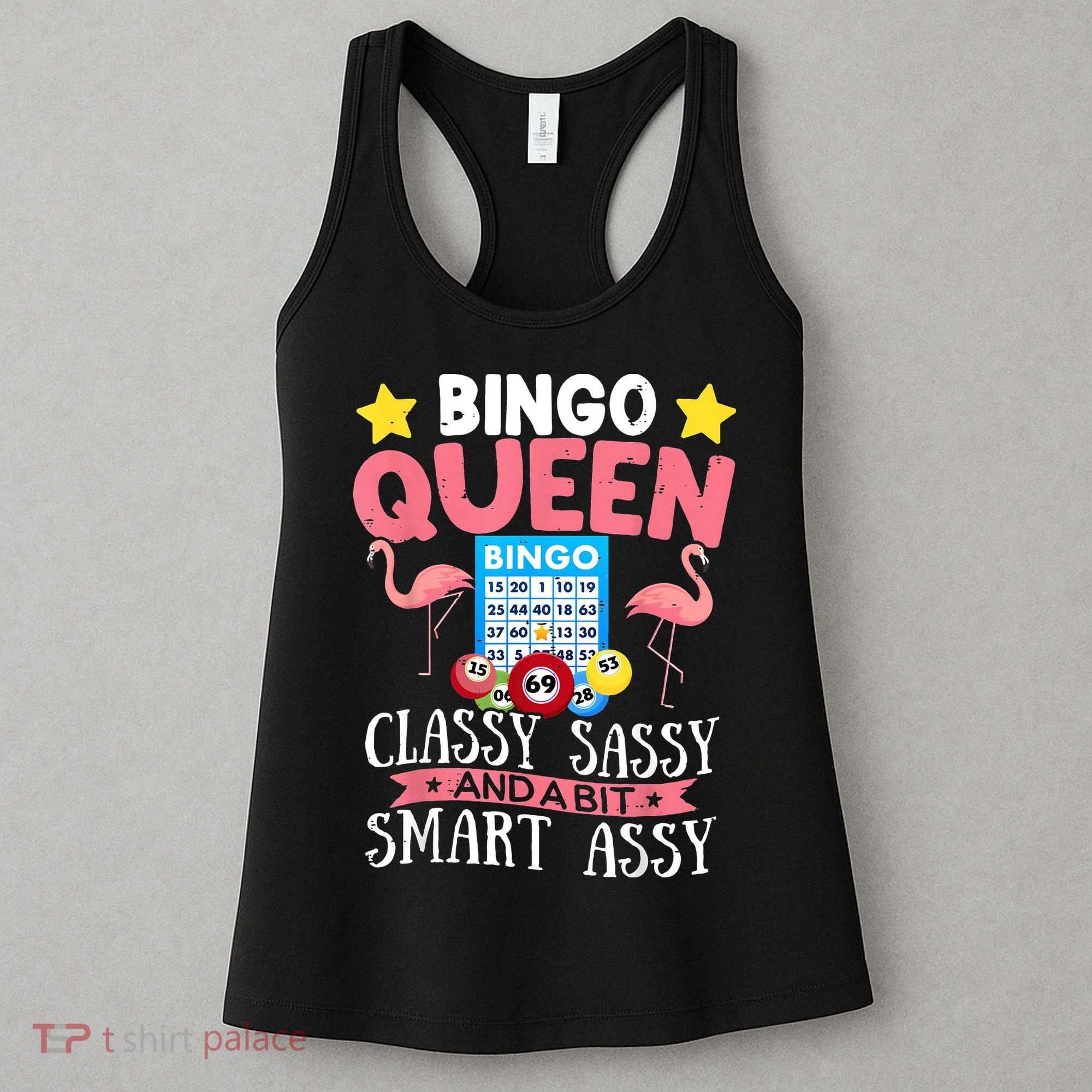 Funny Bingo Queen Bingo Flamingo Mothers Day Women's Tank Top