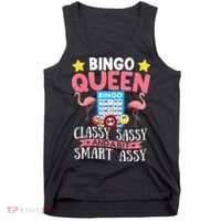 Funny Bingo Queen Bingo Flamingo Mothers Day Tank Top thumb 0