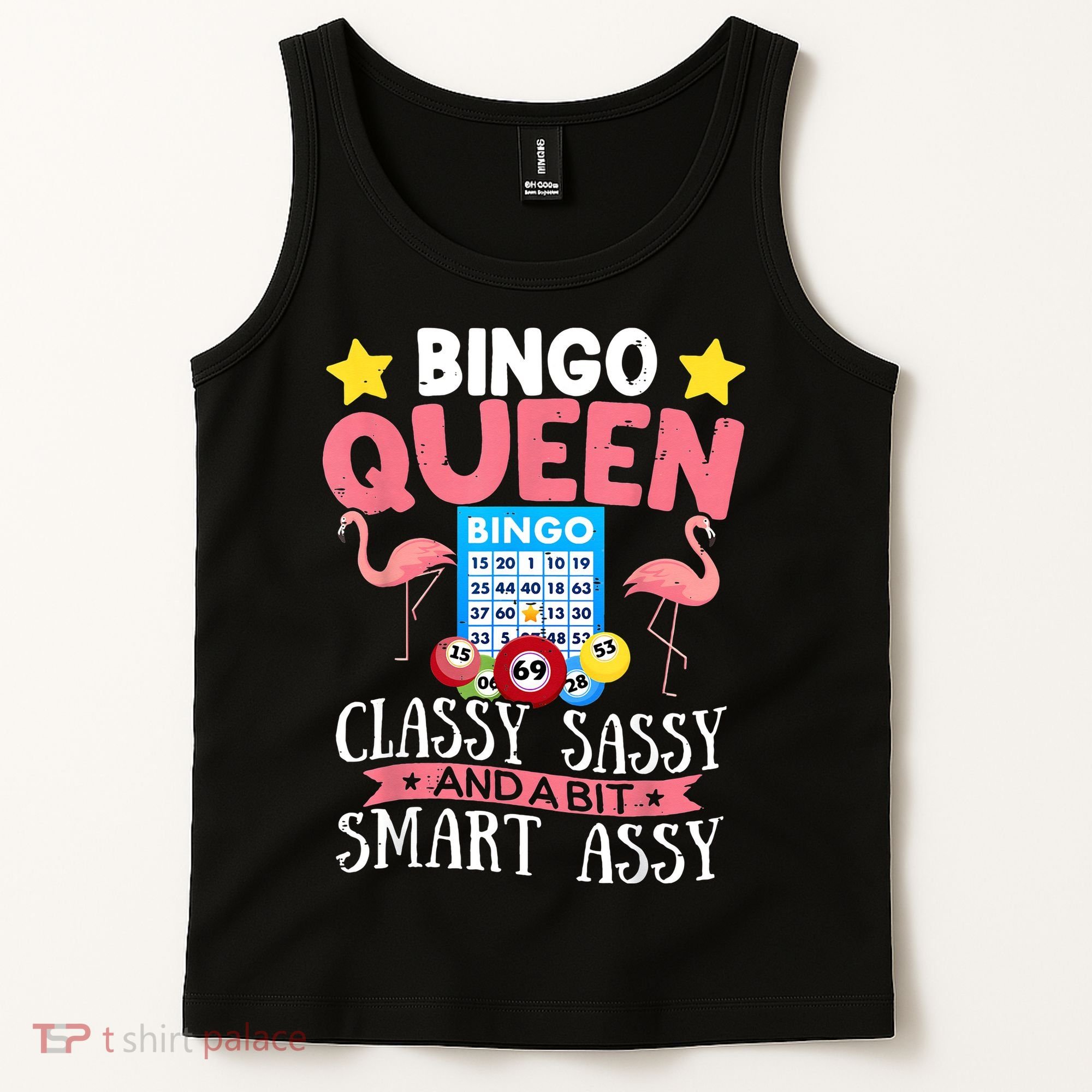 Funny Bingo Queen Bingo Flamingo Mothers Day Tank Top